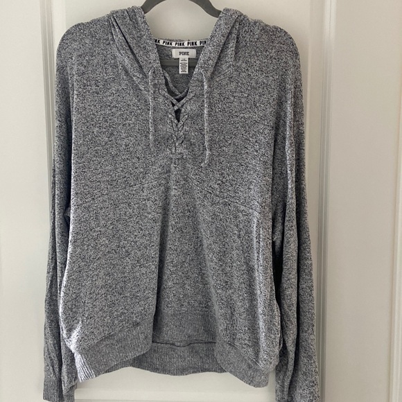 PINK grey hoodie - size L - Picture 1 of 6